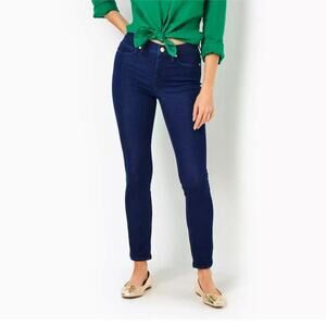 Lilly Pulitzer 29" South Ocean High Rise Skinny Jean Size 6 Slim Stretch Preppy
